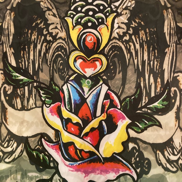 Y2K~ ABAN Long sleeve Silky poly spandex design T-shirt..SizeLarge - Picture 2 of 4